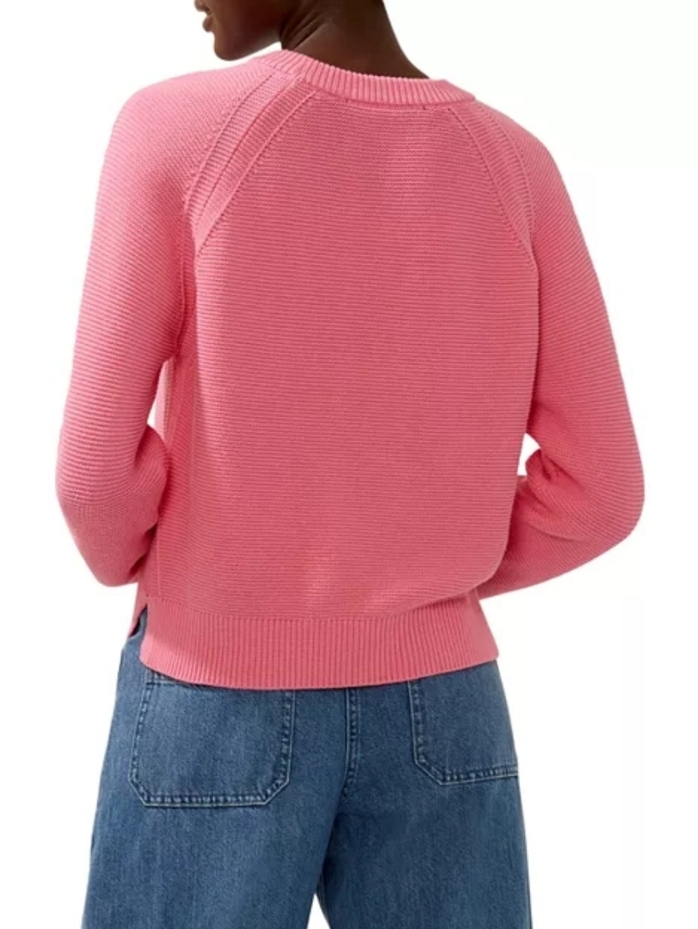 FRENCH CONNECTION Lilly Mozart Cropped Sweater Pink Crewneck Women's Sweater - Picture 2 of 9
